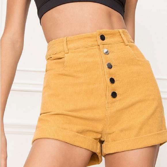 Super Down shorts. Size small. Color: mustard.‎ - Picture 1 of 10